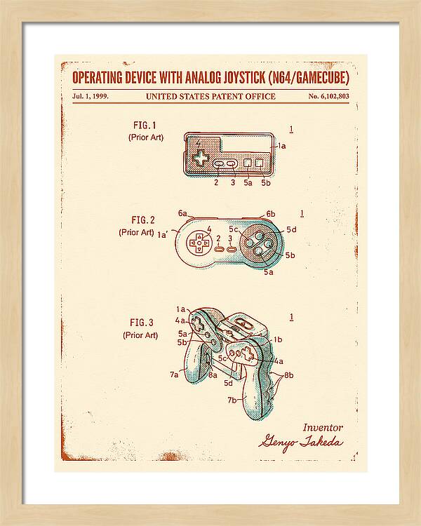 Nintendo N64 Controller Retro Patent Us6102803a