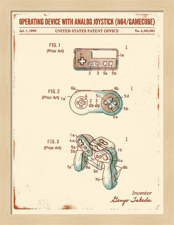Nintendo N64 Controller Retro Patent Us6102803a