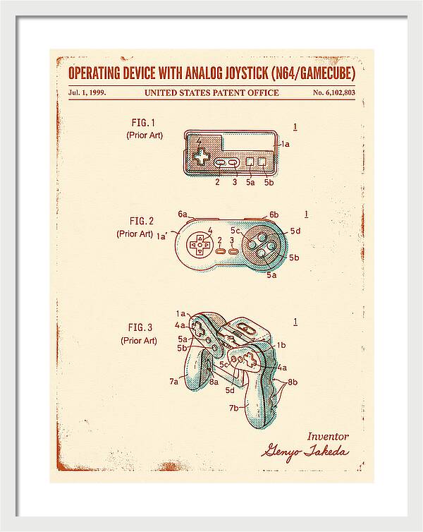 Nintendo N64 Controller Retro Patent Us6102803a