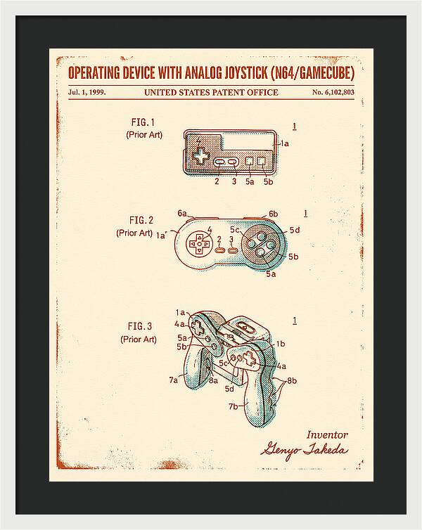 Nintendo N64 Controller Retro Patent Us6102803a