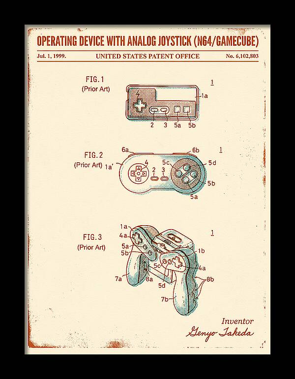 Nintendo N64 Controller Retro Patent Us6102803a