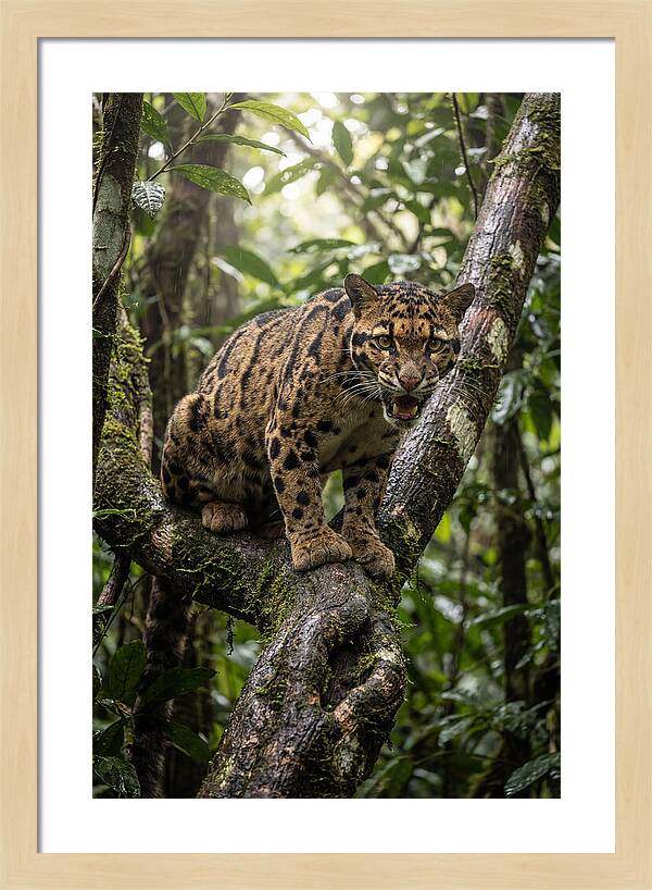 Asian Clouded Leopard Perched In Jungle