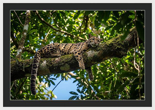 Asian Clouded Leopard Relaxing In Trees