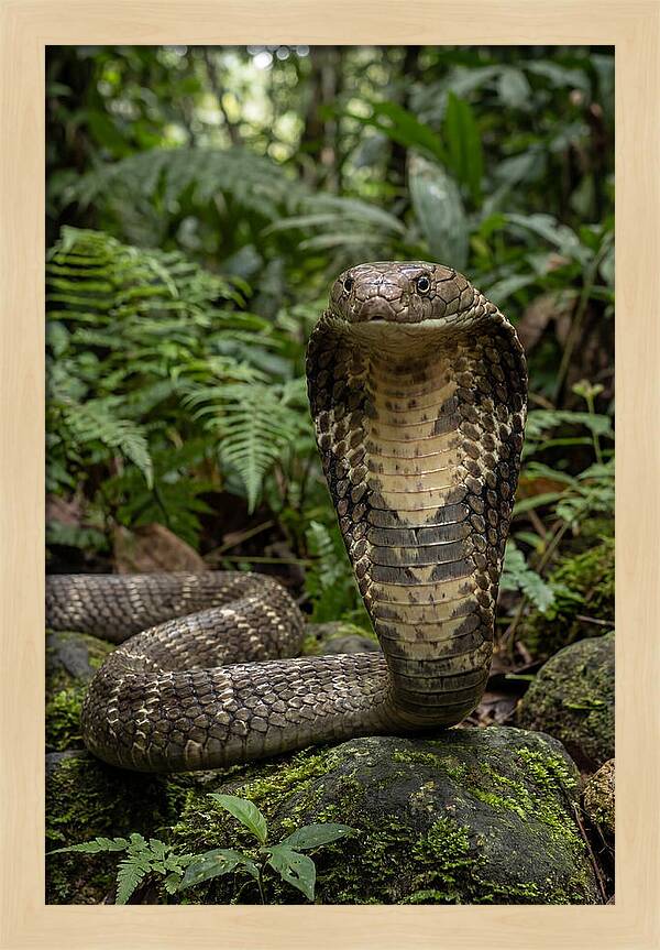 Asian Cobra Displaying Its Hood