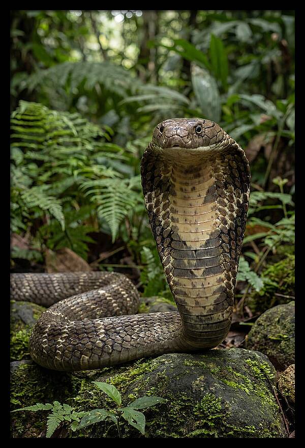 Asian Cobra Displaying Its Hood