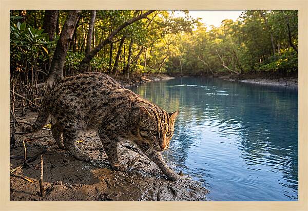 Asian Fishing Cat In Action