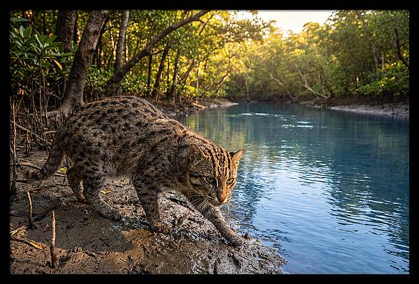 Asian Fishing Cat In Action
