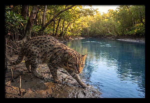 Asian Fishing Cat In Action