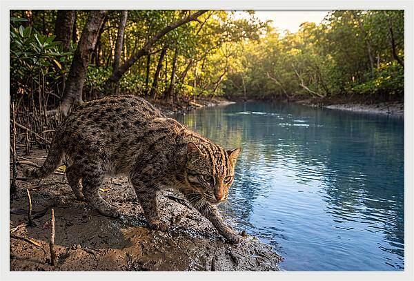Asian Fishing Cat In Action