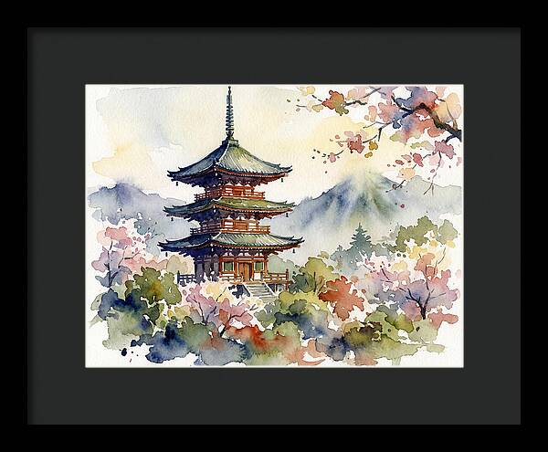 Asian Pagoda Amidst Blossoms