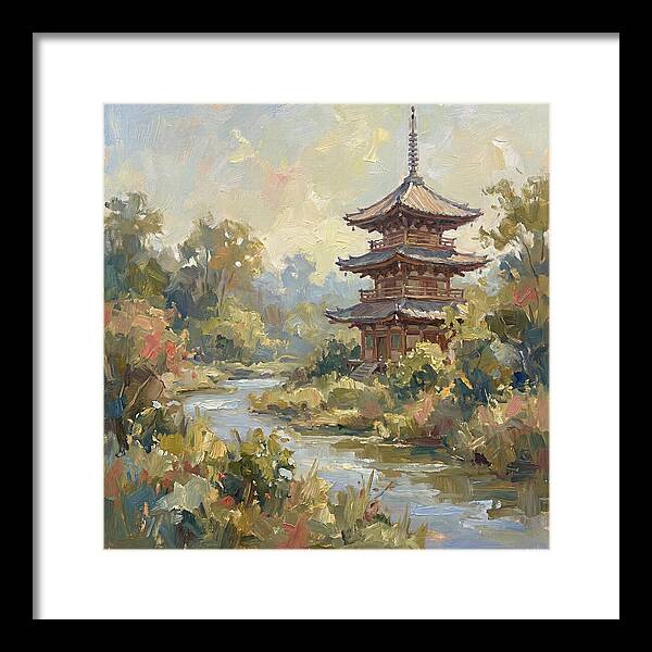 Asian Pagoda Amidst Nature