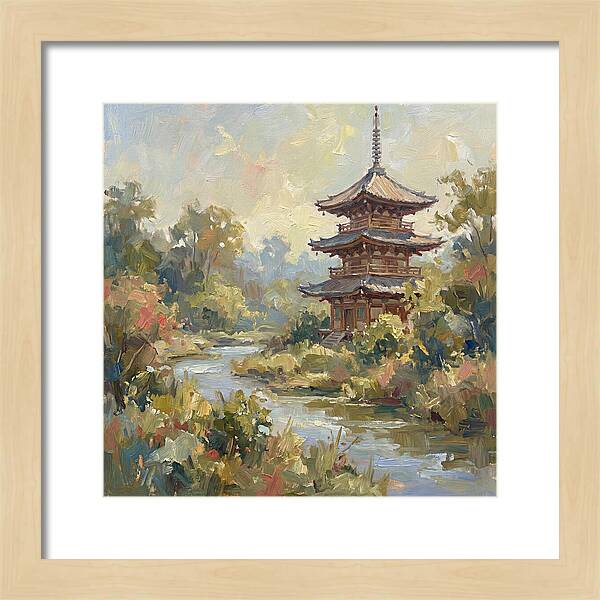 Asian Pagoda Amidst Nature