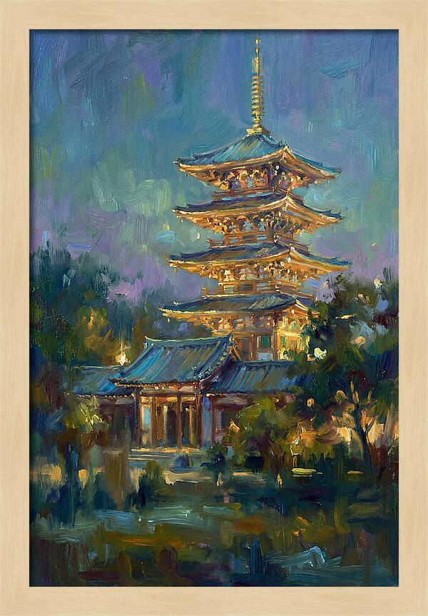 Asian Pagoda At Dusk
