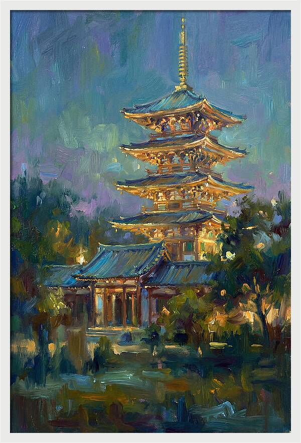 Asian Pagoda At Dusk