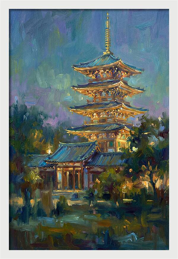 Asian Pagoda At Dusk