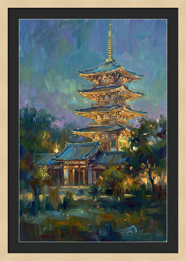 Asian Pagoda At Dusk