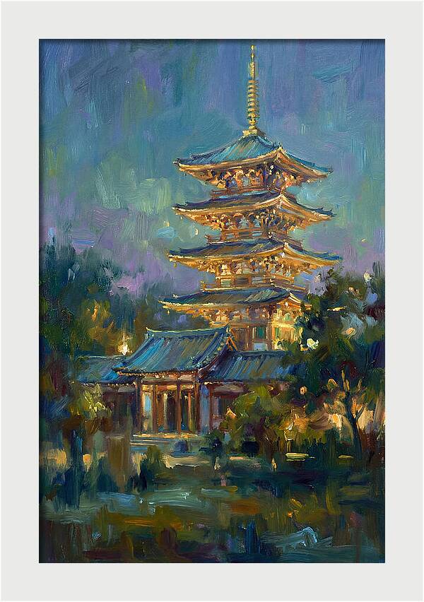 Asian Pagoda At Dusk