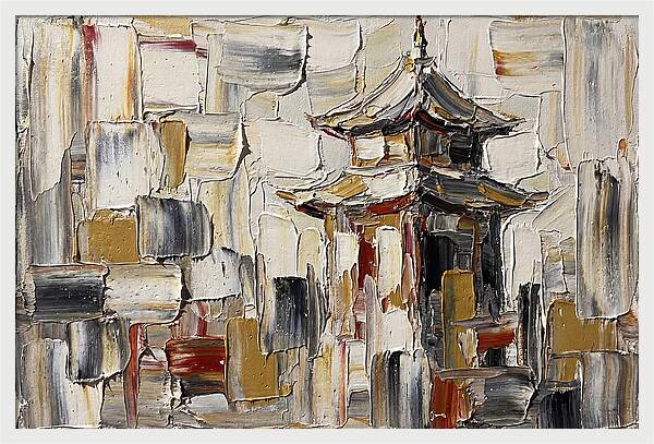 Asian Pagoda In Palette Knife Style