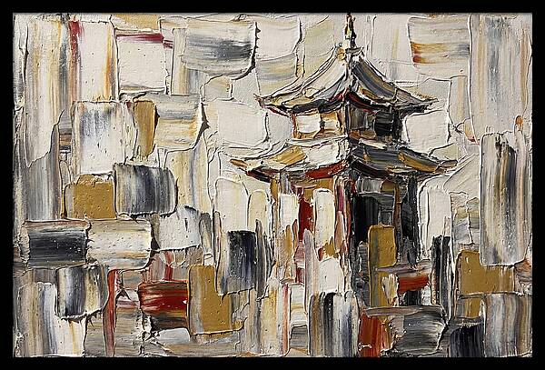 Asian Pagoda In Palette Knife Style