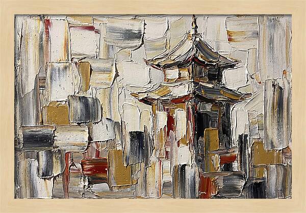 Asian Pagoda In Palette Knife Style