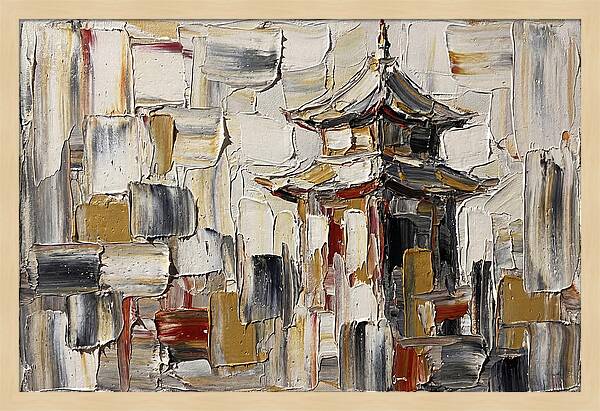 Asian Pagoda In Palette Knife Style