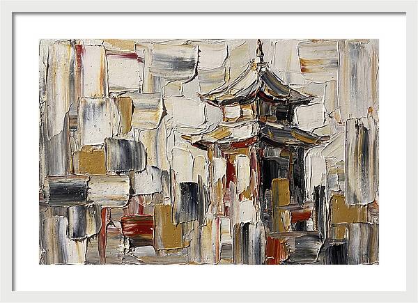 Asian Pagoda In Palette Knife Style