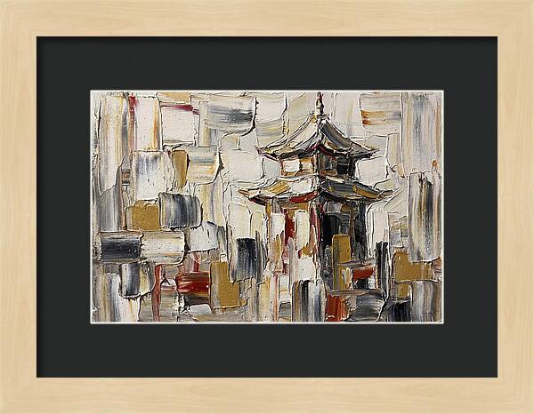 Asian Pagoda In Palette Knife Style