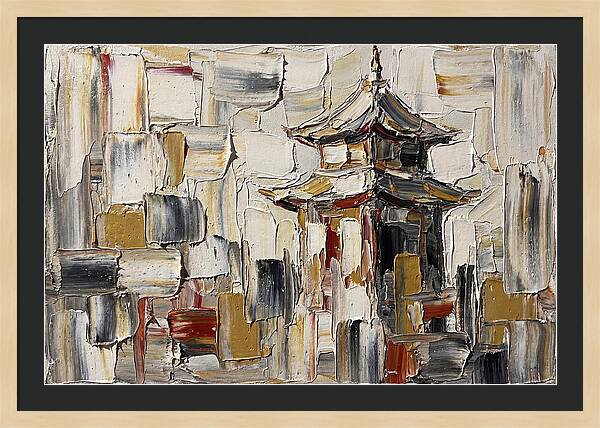 Asian Pagoda In Palette Knife Style