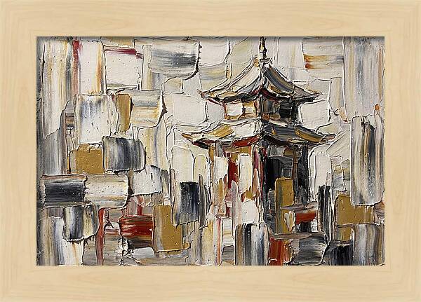 Asian Pagoda In Palette Knife Style