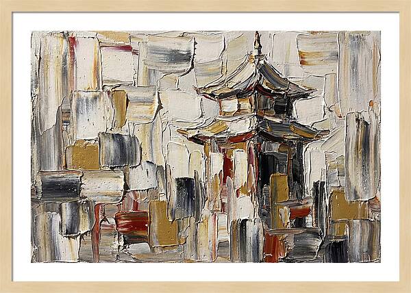 Asian Pagoda In Palette Knife Style