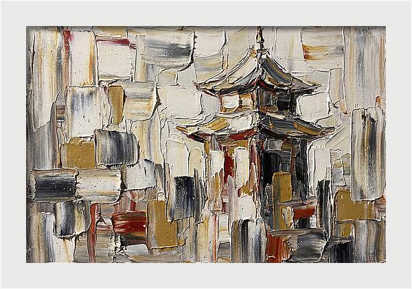 Asian Pagoda In Palette Knife Style