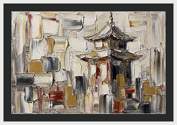 Asian Pagoda In Palette Knife Style