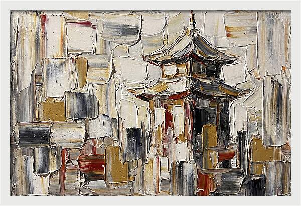 Asian Pagoda In Palette Knife Style