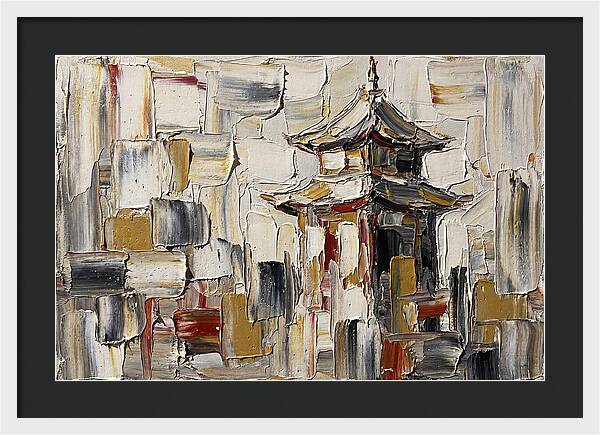 Asian Pagoda In Palette Knife Style