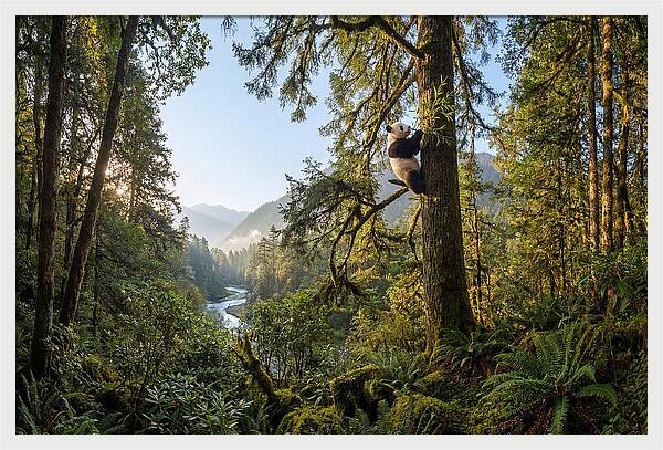 Asian Panda In Serene Habitat