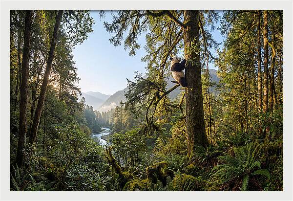 Asian Panda In Serene Habitat