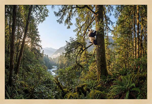 Asian Panda In Serene Habitat