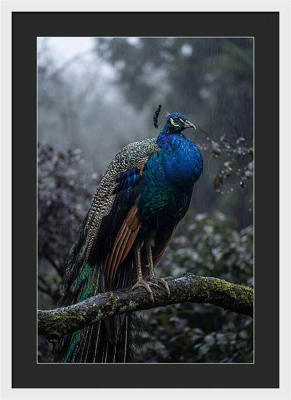 Asian Peacock In The Rain