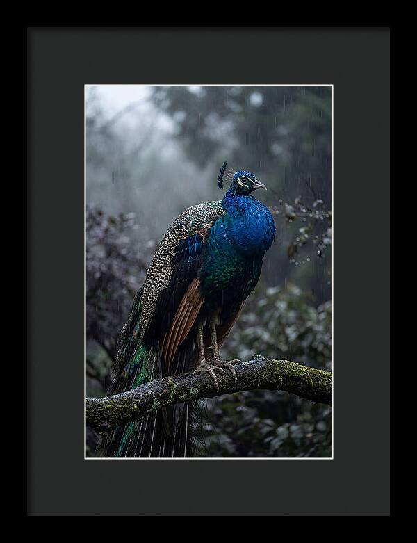 Asian Peacock In The Rain