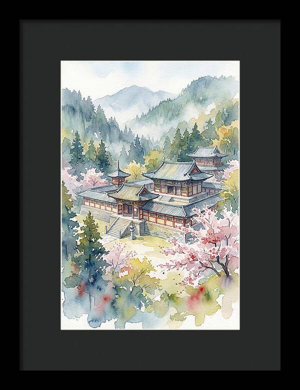 Asian Temple Amidst Nature