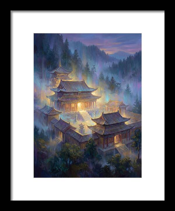 Asian Temple At Dusk