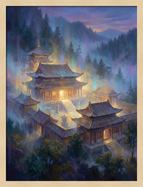 Asian Temple At Dusk