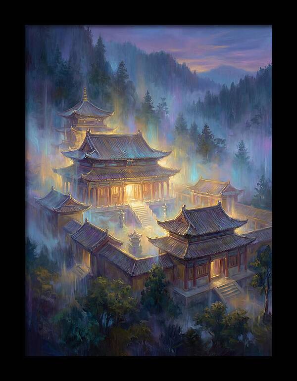 Asian Temple At Dusk