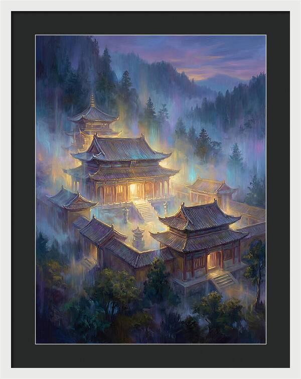 Asian Temple At Dusk