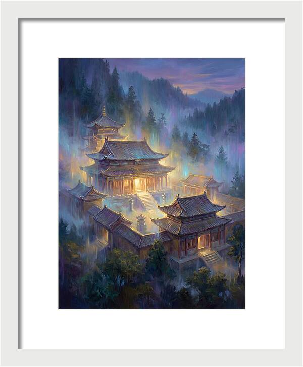 Asian Temple At Dusk