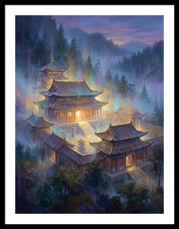 Asian Temple At Dusk