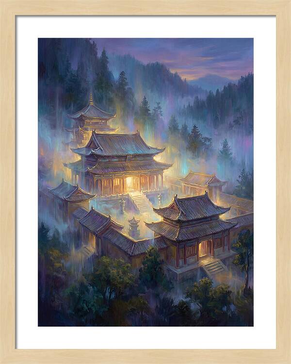 Asian Temple At Dusk