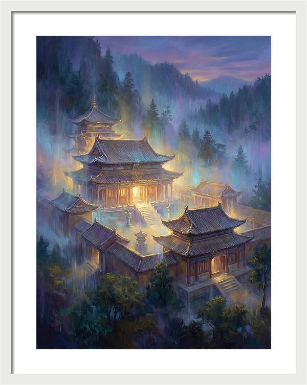 Asian Temple At Dusk