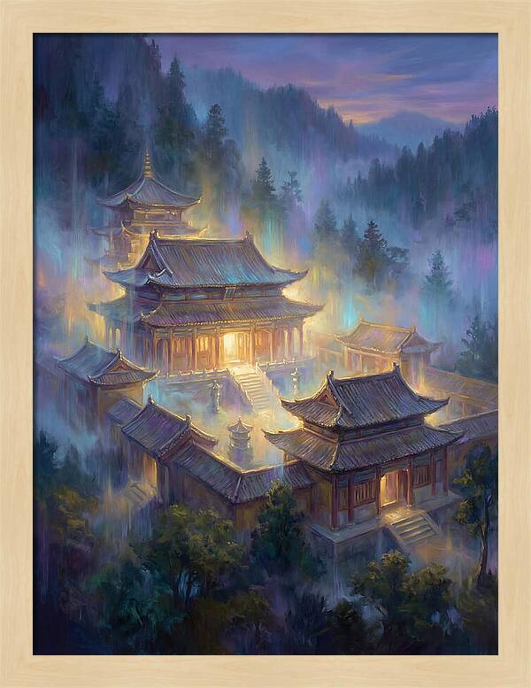 Asian Temple At Dusk