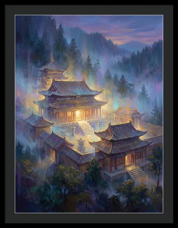 Asian Temple At Dusk